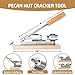 Hiware Good Heavy Duty Pecan Nut Cracker Tool with 4 Picks, Wood Base & Handle
