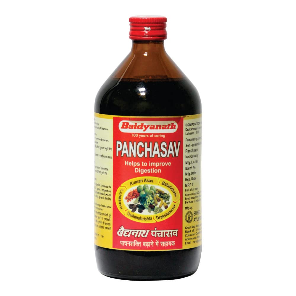 Baidyanath Asli Ayurved Panchasav 450ml | Ayurvedic Health Tonic for Digestion, Strength & Immunity | Enriched with Balarishta, Drakshasav, Kumariasav, Dashmoolarishta & Lohasav-image-5