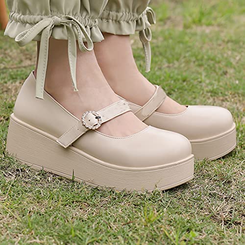 UniqueStride Women Mary Jane Wedges Platform Wedge High Heels Pumps Round Toe Lolita Goth Shoes4