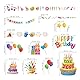 decalmile Fensteraufkleber Happy Birthday Fensterbilder Geburtstag Fenster Abziehbilder Kuchen Luftballon Geschenk Fenstersticker Glas Fensterdeko Aufkleber Kinderzimmer Geburtstagsdeko