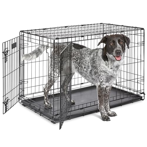 Midwest Homes For Pets 36-Inch Icrate For Medium-Large Breeds, 41-70 Lbs, Double Door Folding Dog...