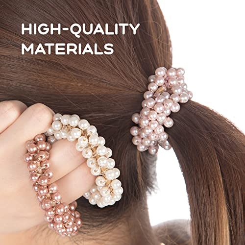 Nicime 11Pcs Pearl Hair Ties, Pearl Hair Scrunchies Hair Accessories For Women And Girls, Pearl Ponytail Holders Beaded Hair Ties #TOP3
