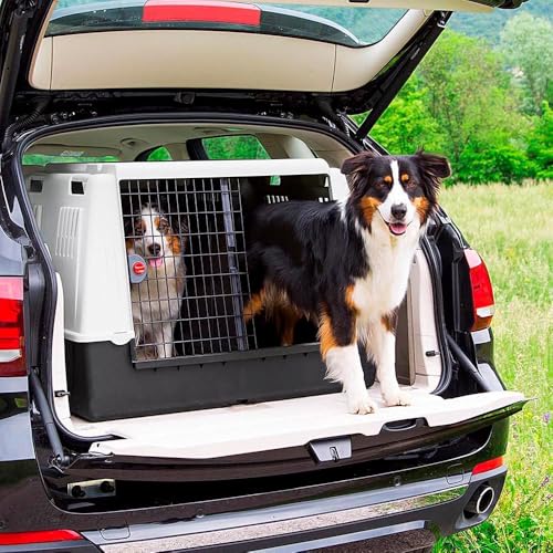 Ferplast 73110021 Autotransportbox Atlas Car Maxi, für Hunde, Maße: 100 x 80 x 71 cm, grau