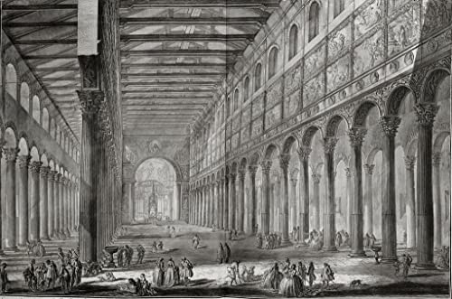 Tableau toile Basilique de San Paulo Piranesi peinture décoration murale salon 60x90cm