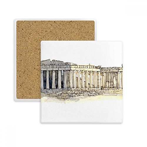 Coaster Grèce Acropole d'Athènes dessous de verre absorbant en pierre - 2