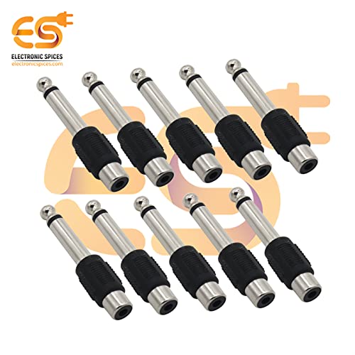 Image of Electronic Spices Mono 6.35mm male to RCA female audio connectors Electronic Cables (pack of 20pcs)
