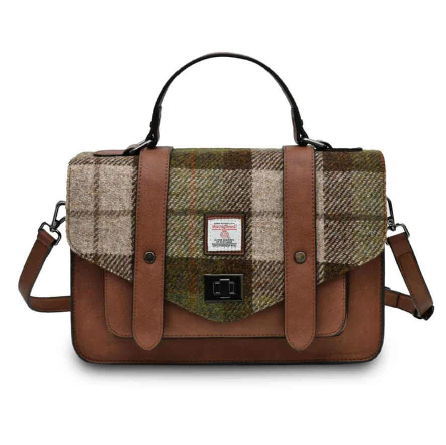 Harris Tweed Chestnut Tartan Medium Satchel, Brown, One Size