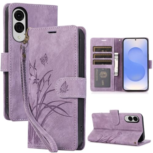 Étui portefeuille Redmi Note 14 4G violet à motif