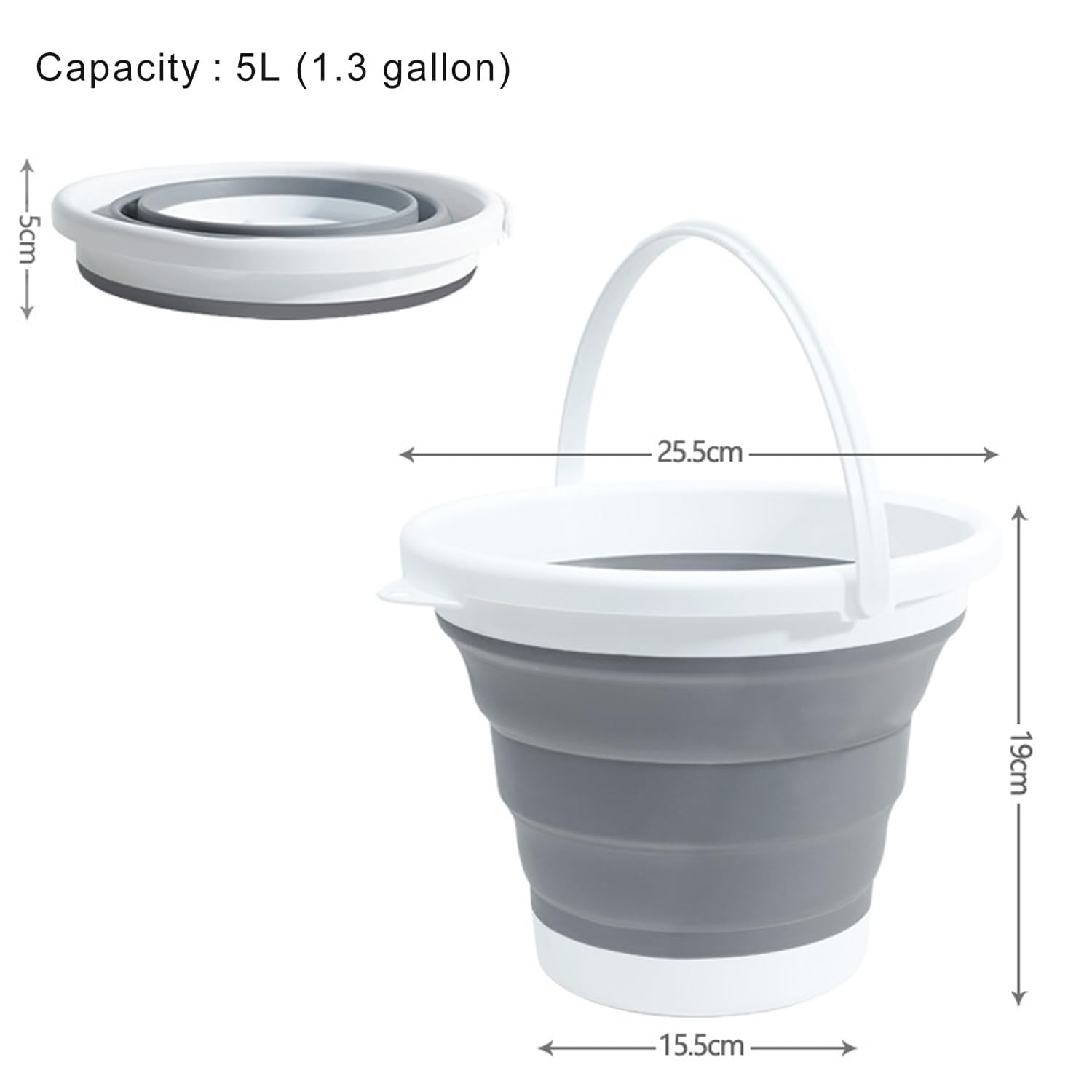 Norhogo Foldable 5L Collapsible Bucket, handy folding buckets - Image 2