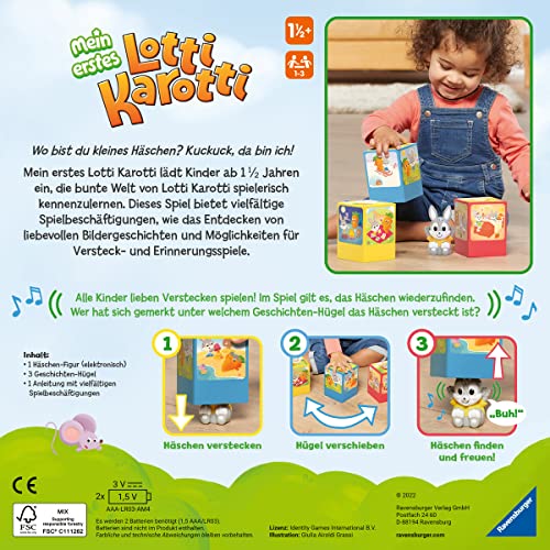 Ravensburger 20916 - Mein erstes Lotti Karotti - Kinderspiel ab 18 Monaten, Junior Version des Kinderspiel-Klassikers Lotti Karotti - Geburtstagsgeschenke