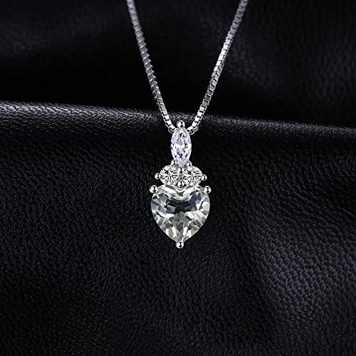 Pendentif en Argent 925 avec Quartz Citron et Topaze Blanche 1,4 CT pour Femme