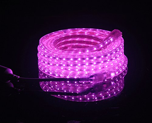 Image of CBconcept UL Listed, 13 Feet, 1400 Lumen, Pink, Dimmable, 110-120V AC Flexible Flat LED Strip Rope Light, 240 Units 3528 SMD LEDs, Indoor Outdoor Use, Accessories Included, Ready to use
