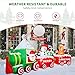 BRDJade 12FT Christmas Inflatable Santa Claus on Train Outdoor Decorations, Lighted Inflatable Christmas Train with Snowman Gingerbread Man Inflatable Xmas Decorations for Party Garden Yard Lawn