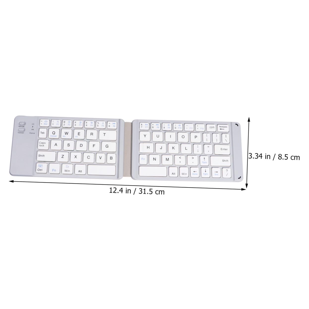 Tofficu Tastiera Wireless Pieghevole Per Tablet Tastiera Mini Portatile Per Telefono e Laptop Ricaricabile Via Micro Usb Bianca