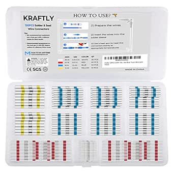 Kraftly 120PCS Solder Seal Wire Connectors, Self-Solder Heat Shrink