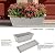 8pcs Window Box Planter, 17 Inches Flower Window Boxes, Rectangle Planters Box with Drainage Holes and Trays, Plastic Vegetable Planters for Windowsill Patio Garden Home Decor Porch Yard (Grey)
