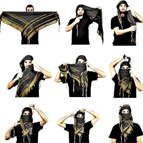 Keffiyeh árabe de algodón con borlas pack de 2 pañuelos para cabeza 6