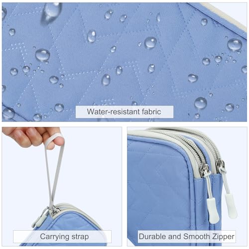 Image of FYY Electronic Organizer, Travel Cable Organizer Bag Pouch Electronic Accessories Carry Case Portable Waterproof Double Layers All-in-One Storage Bag for Cable, Cord, Charger, Phone, Pattern Blue (M)