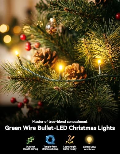 Cadena de luces impermeables de 99 pies LitHome que memoriza tu modo de iluminación navideña 7