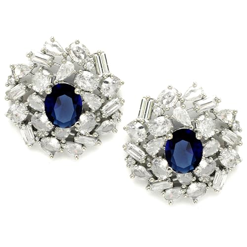 Image of Karatcart Women Green American Diamond Stud Earrings