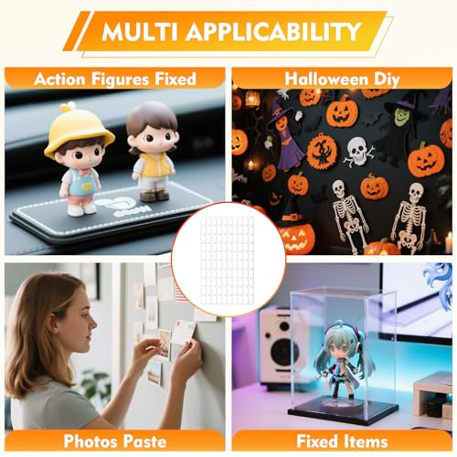 300Pcs Double Sided Adhesive Dots, Removable Clear Dots Sticky Tack, Waterproof No Trace Dots Adhesive Putty for Wall Hanging Crafts, Balloons Party Decorations Poster Picture Festival Decoration - Image 6