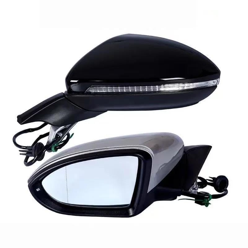 Espejos Retrovisores Completos Espejo Retrovisor Plegable Eléctrico Para Coche, Espejo Calefactable Con Luz Para Golf 7 MK7 2014-2016 5GG857507A Montaje Espejo Retrovisor Coche(6-wire,Blanco Derecha)