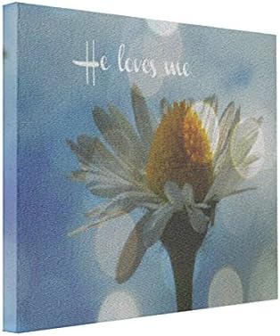 Amazon.com: Wall Art Inspirational He Loves Me Quote With Daisy 10x8 ...