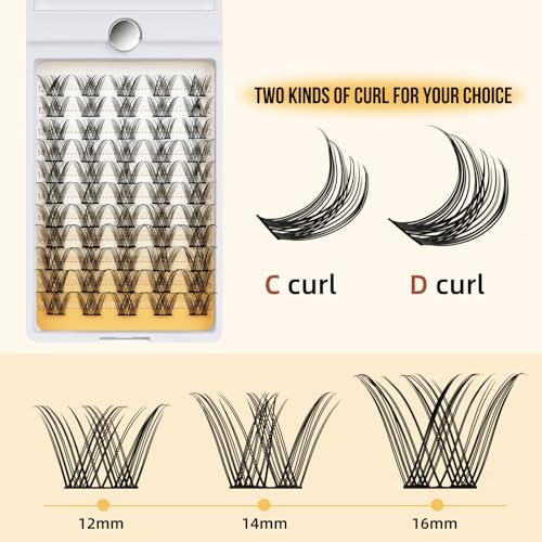 Lash Clusters QUEWEL Cluster Lashes Mix12-16mm in 360°Reversible Mirror Box - Image 3