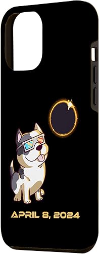 Vista 11 de iPhone 15 Total Solar Eclipse April 8 2024 Totality Dog Pitbull Case
