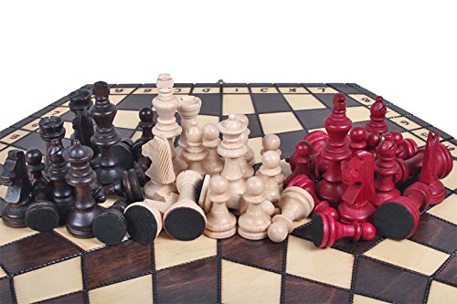3 Trois Joueurs Set D'échecs - MEDIUM - RÈGLES INCLUS
