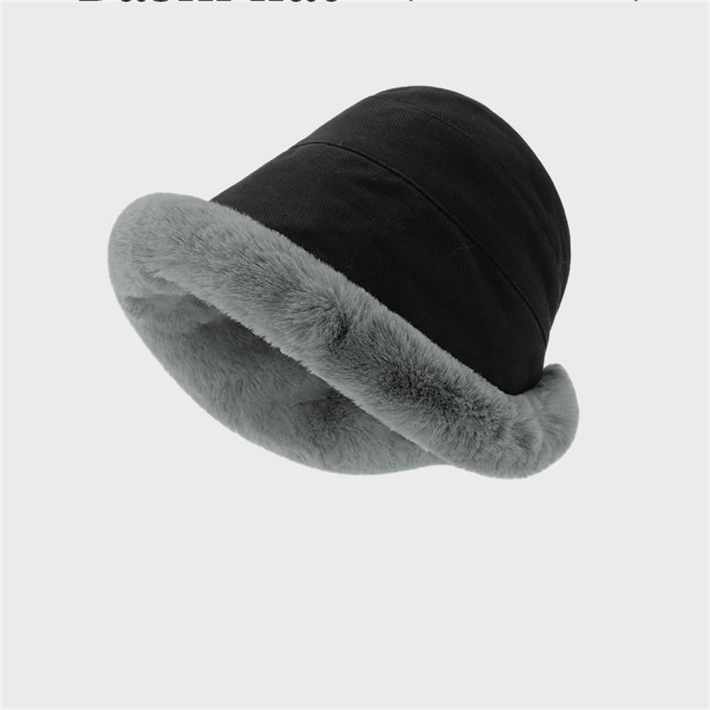 Thickened Plush Hat Female Padded Bucket Hat Female Cold-proof Thickened Warm Ear Protection Hat