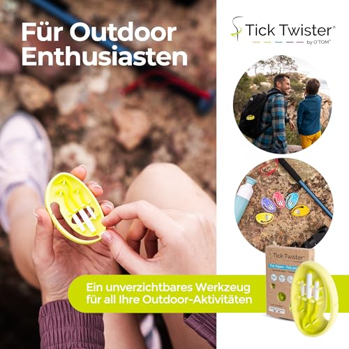 Tick Twister 3 Zeckenhaken für Hunde, Katzen und Menschen – Zeckenzange 3er Set mit Aufbewahrungsbox Sicheres Entfernen ohne Schmerzen – Ideal für Outdoor-Aktivitäten (Grün, 1er-Set)