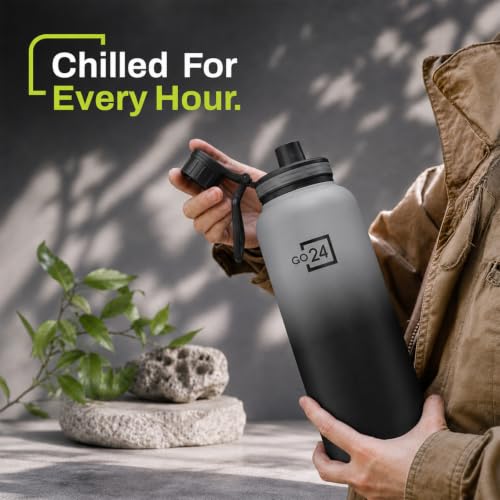 Image of Hydromax 2 Litre Single Wall Stainless Steel Water Bottle - Black | ISI Certified 304 Stainless Steel, BPA Free, Chugger Sipper Cap, Leakproof Lid, Loop Handle, Fridge Frendly