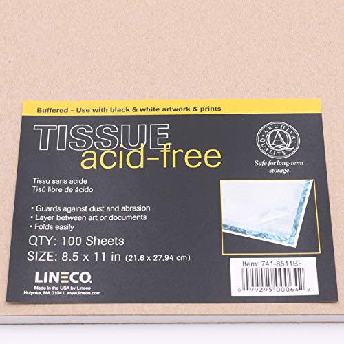 image for Lineco Buffered Acid-Free Interleaving Tissue, 8.5x11, Pack of 100. Ex