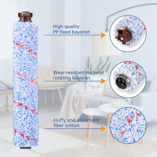 JORAIR Replacements Compatible with Bissell CrossWave, 3 Multi-Surface Brush Roll 1868 + 3 Vacuum Filter 1866 Vacuum Filter, Compare to Part 1608683, 160-8683, 1608684