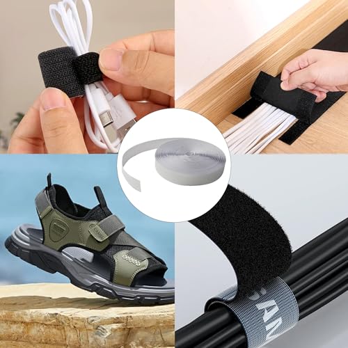 Image of pson 0.78 Inch x 26 Feet Self Adhesive Hook and Loop Tape, Heavy Duty Sticky Back for Home, Office, School, Car, and DIY Projects(White)