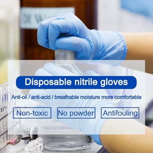 Image of adbeni Nitrile Gloves | Disposable & Powder Free | Premium | for Food Handling, Lab Work, Medical Examination, Kitchen, Cleaning, Cooking, Salon, Spa, Gardening, Industrial, Travel & Grooming