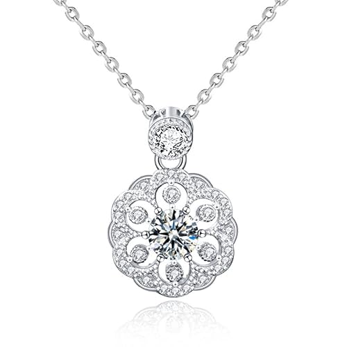StarGems 0,5 ct Moissanite 925 Silber platinierte & Zirkonia Kette in Kirschform B4609 Cover