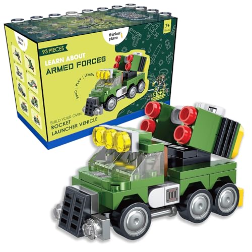 Image of STEM Armored Vehicle Building Blocks Set (93 Pcs) | DIY Rocket Launcher Toy for Kids 7+ Years (Boys & Girls) | Educational Construction | Creativity & Action Play Toy