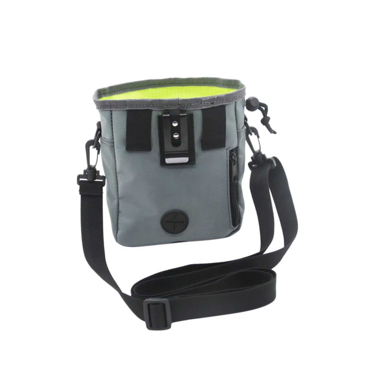 Balacoo Pet Food Carrier Portable Training Fanny Pack Large Capacity Snack Bag for Cats Dogs Practical Drawstring Closure Grey