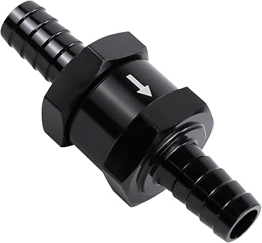Wuyaoyao 3/8" Fuel Check Valve, 3/8 Inch 10mm OD Aluminium Alloy Fuel Line Check Valve One Way Non Return for Diesel Gasoline Water Petrol Oil, Engine Parts Car Accessories 10mm
