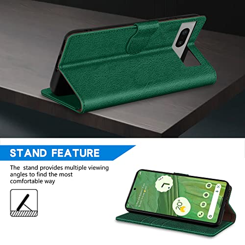 Image of ZZXX for Google Pixel 7 Wallet Case Magnetic Closure 6.3 inch,Green