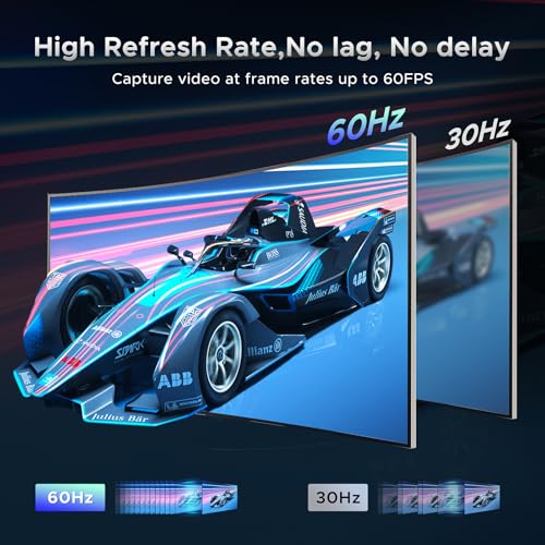 XIIXMASK Video Capture Card - USB 3.0 4K HDMI Loop-Out, 1080P 60FPS/2K 30FPS Game Capture for PS5/Switch/PC/OBS (Black) - Image 6