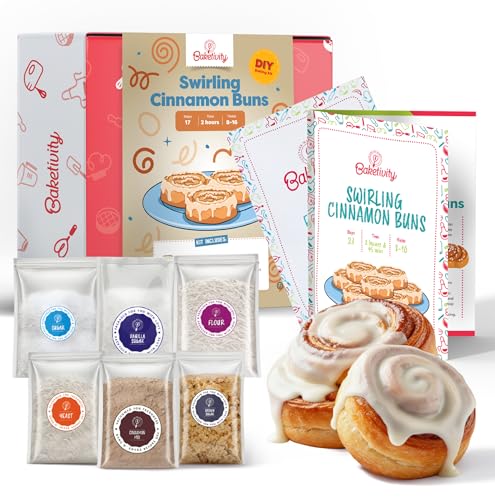 BAKETIVITY Kids Baking DIY Activity Kit - Bake Delicious Cinnamon Buns with Pre-Measured Ingredients – Best Gift Idea for Boys and Girls Ages 6-12