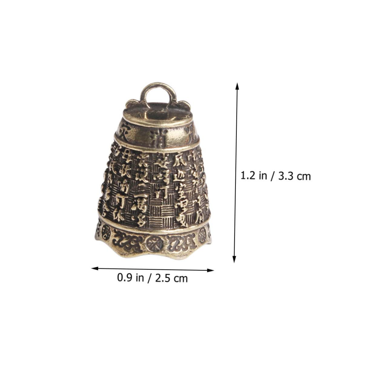 DOITOOL Retro Style DIY Bells Decor 4pcs Brass Bell Pendants Heart Charm Keychain Charms