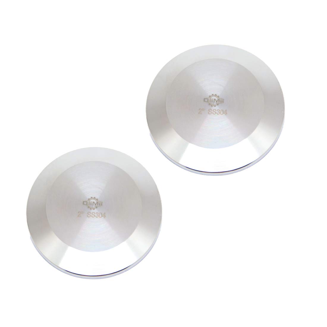 Qiimii Silver Ss304 2" Stainless Steel Sanitary Tri Clamp Clover Solid End Cap, 2 Apck