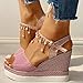 Imagen de riou Sandalias Mujer Plataforma Esparto Verano Casual Alpargatas de Cuña Plateau Moda Punta Abierta Boca de pez Comercio Exterior Sandalias de Estilo Romano