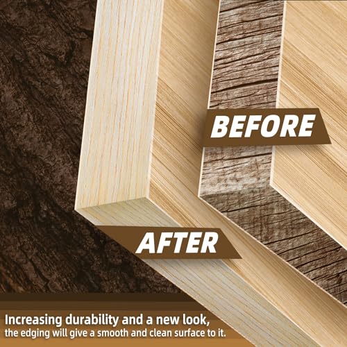 Image of GSCIT Club Oak Edge Banding, 3 /4 inch x 25ft roll of Veneer Edge Banding Preglued Flexible, Real Wood Tape Banding Plywood