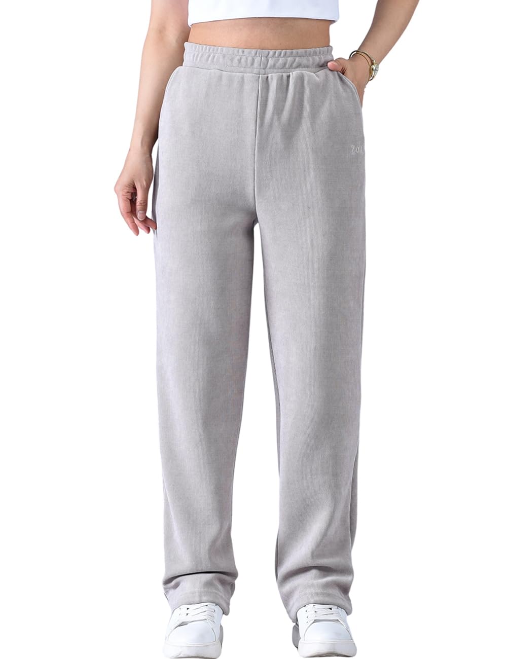 Zoulee Womens High Rise Utility Straight Leg Corduroy Drawstring Pants
