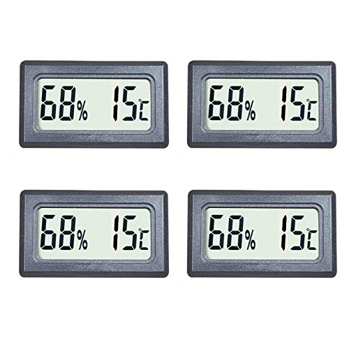Preisvergleich Produktbild Mini-Thermometer, Hygrometer, digital, Innentemperaturanzeige, Luftfeuchtigkeit, für Büro, Zuhause, Feuchträume, Einmachgläser, Inkubator, Gitarrentasche, Celsius